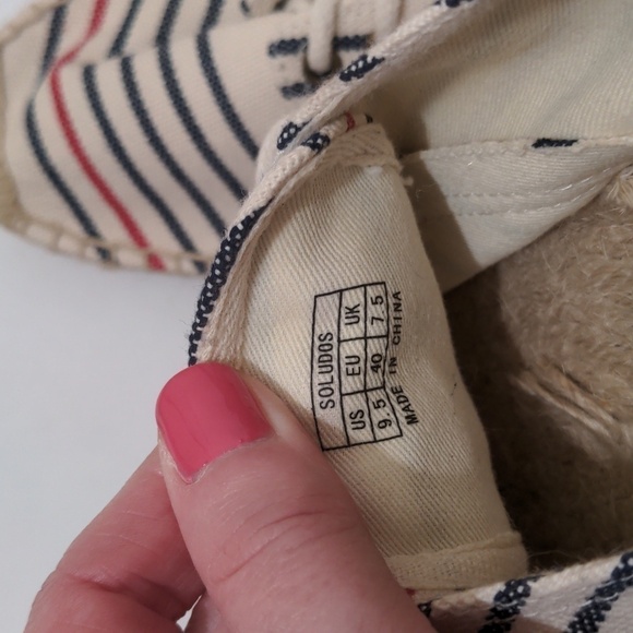 SOLUDOS Oxford Lace-up Platform Espadrilles Striped NWOB 9.5 - Picture 8 of 8